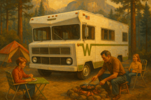 Winnebago motorhome camping at a national park